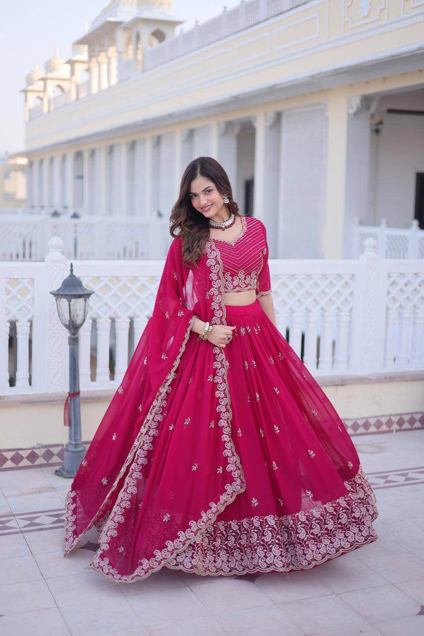 KA 5064 Sequins red Wholesale designer lehengha choli in Mumbai